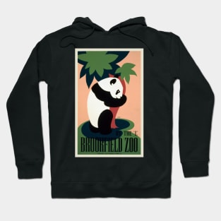 Restored WPA Poster with Panda reading By The "L" Brookfield Zoo, Illinois Hoodie